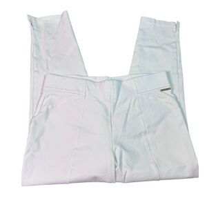 Michael Kors White Stretch Pull-On Crop Slim Pants size Large